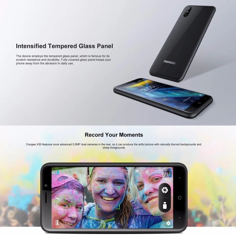 DOOGEE X50 5 0 &quotЭкран Смартфон Android 8 1 MTK6850M 4 ядра ГБ Оперативная память GB Встроенная 5MP