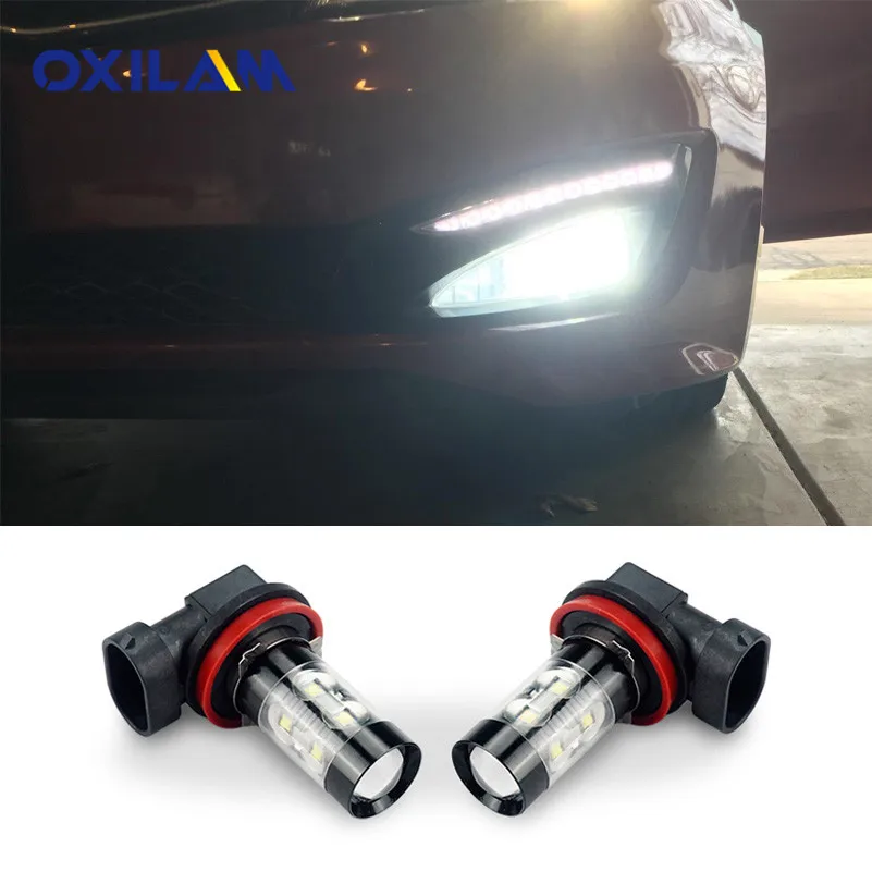 

For Audi A3 A4 B6 B8 A6 C6 80 B5 B7 A5 Q5 Q7 2007 2x Canbus H11 H8 H1 LED Car Fog Light Bulbs Daytime Driving Lamp DRL 12V 50W