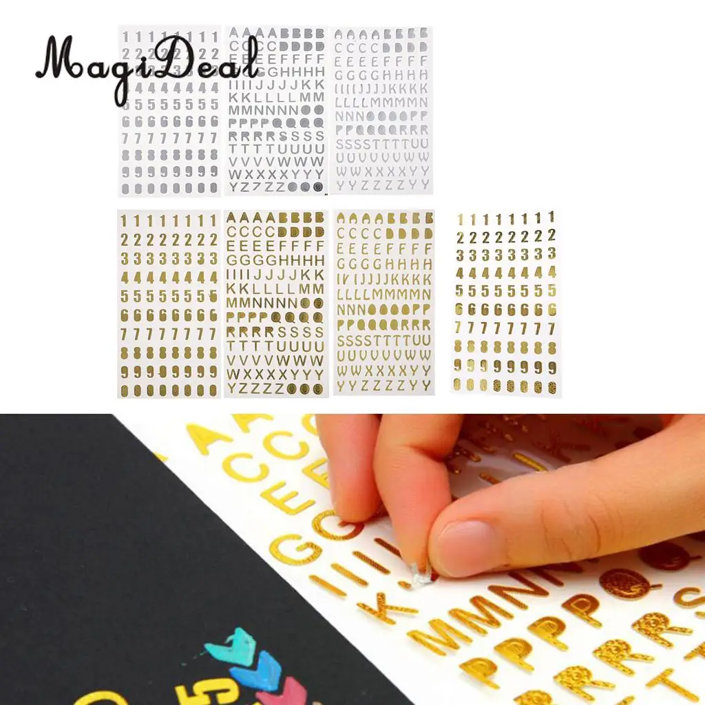 

Letters Number Paper Sticker (7x)-Self Adhesive Peel Off Sticker for Scrapbook,Calendar,Arts,Kid DIY Crafts,Album,Bullet Journal