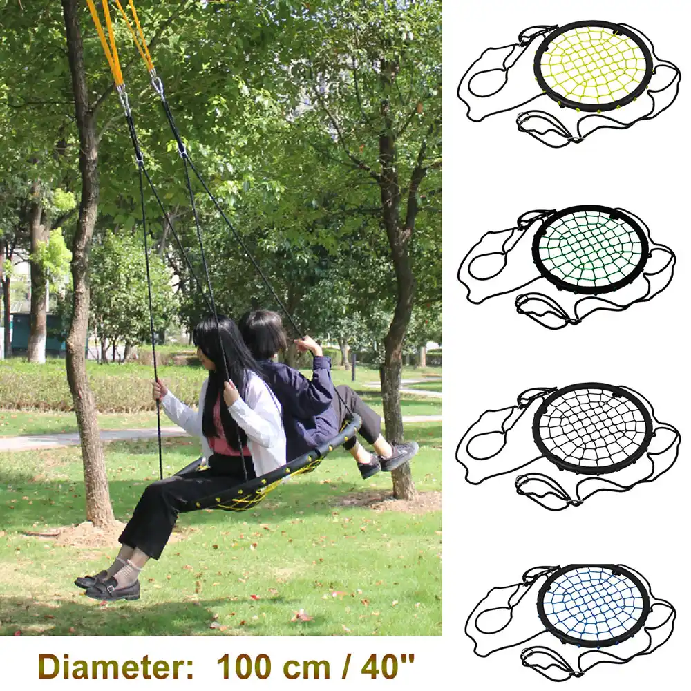 440lbs 40 Disc Giant Nest Web Net Tree Swing Rope Hanging Swing Heavy Duty For Garden Backyard Outdoor For Kids Children Adult Aliexpress