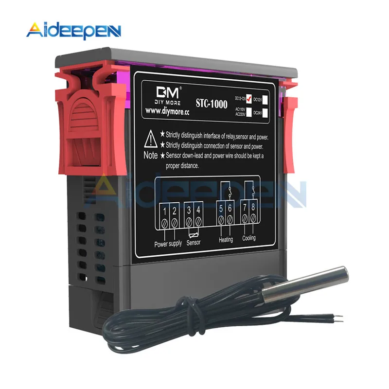 AC 110 220V AC/DC 12V 72V STC 1000 SHT2000 3000 светодиодный цифровой термостат Температура
