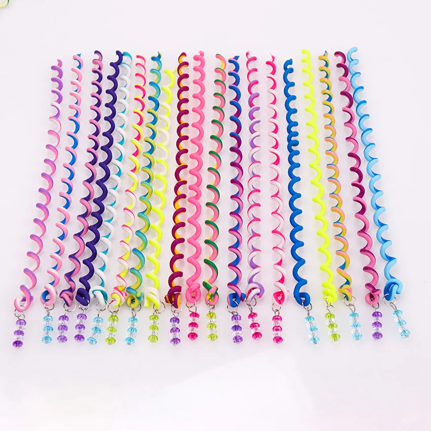 6PCS/lot Rainbow Color Headband Cute Girls Hair Band Crystal Long Elastic Hair Bands Headwear Hair Accessories Random Color
