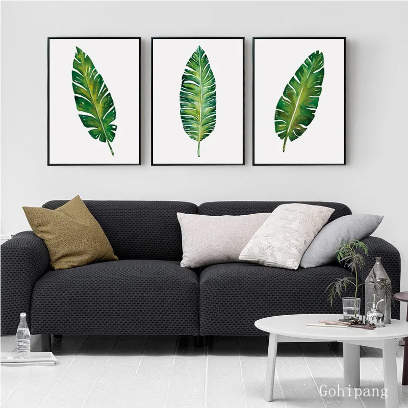 Modern-Simple-Watercolor-Big-Leaf-Plant-Leaf-Canvas-Painting-Art-Print-Poster-Picture-Mural-Elegant-Home (2)