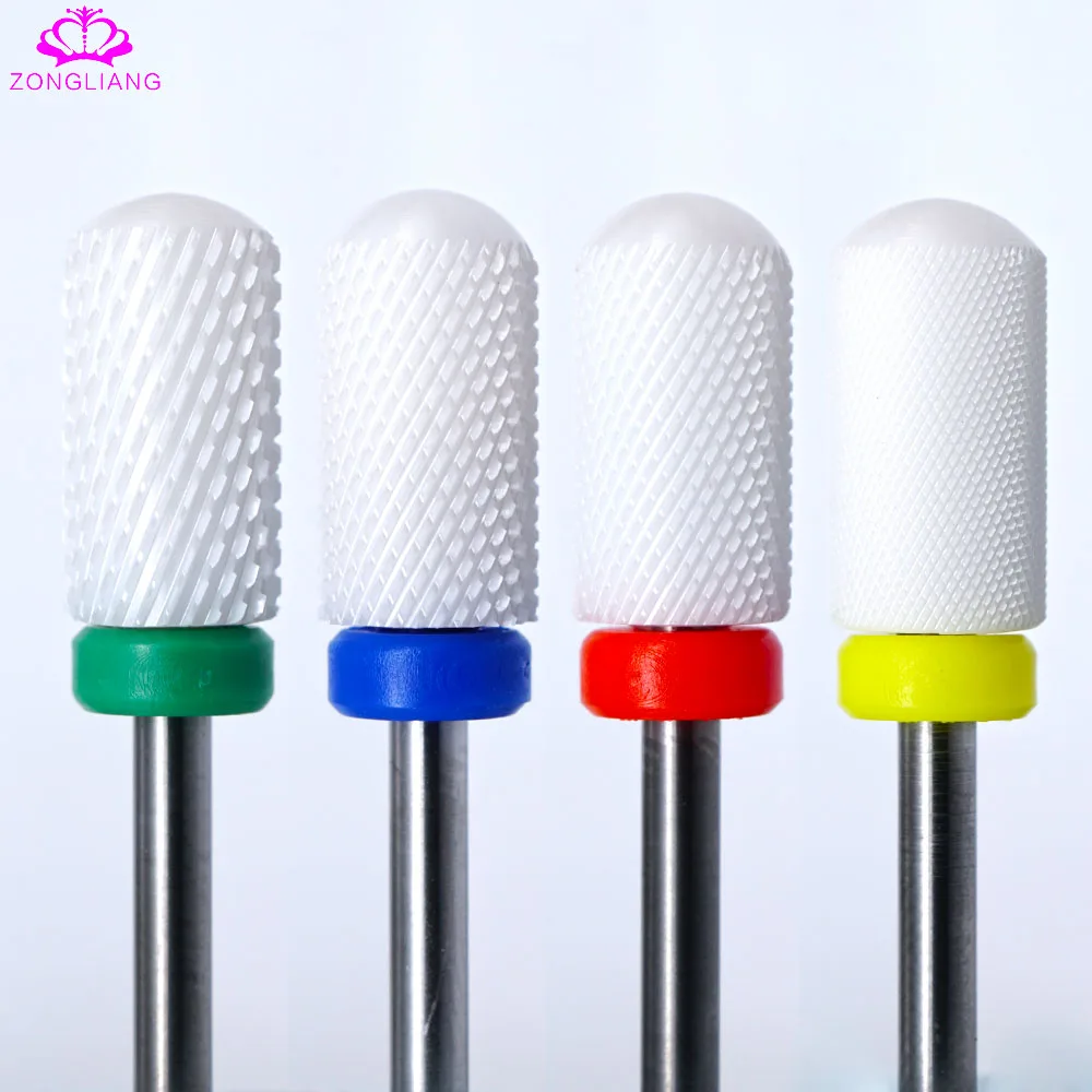 

4PCS/LOT Ceramic Electric Nail Drill Bit Cutter Nail Files for Nail Electric Drill Manicure Machine Accessory Tools Shank 2.35mm