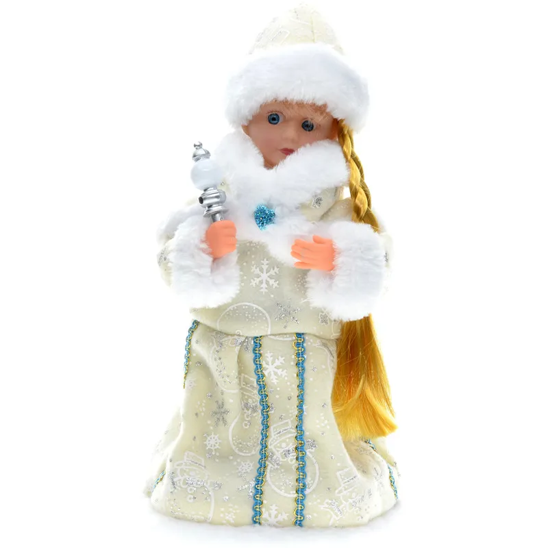 Beste 30 cm Nieuwe Jaar Kerst Ornamenten Elektrische Kerstman Muzikale Dansen Pluche Poppen Speelgoed Geschenken Voor Kind Home Decoraties Ambachten