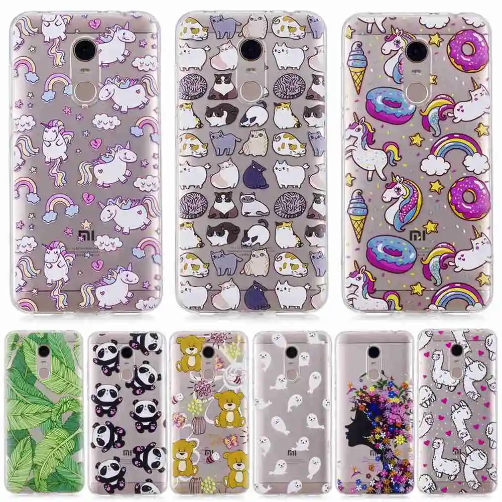Cover For xiaomi 8 5X 6X 6 Case Cute Clear TPU Silicone Slim Panda Flower Back Animal Xiaomi redmi S2 Y2 6A Cases Rubber |