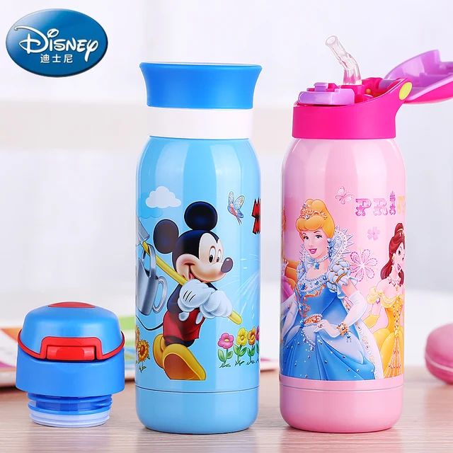 Buy Disney Mickey Mouse Thermos Cup Kids Thermo Mug Minnie Straw Insulated