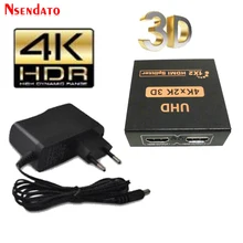 1 в 2 UHD HDMI 1,4 сплиттер адаптер 1X2 4 K x 2 K 30 Гц HDMI1.4 Переключатель HDMI конвертер для DTS Dobly 3D 1080 p 4 K HD монитор DVD