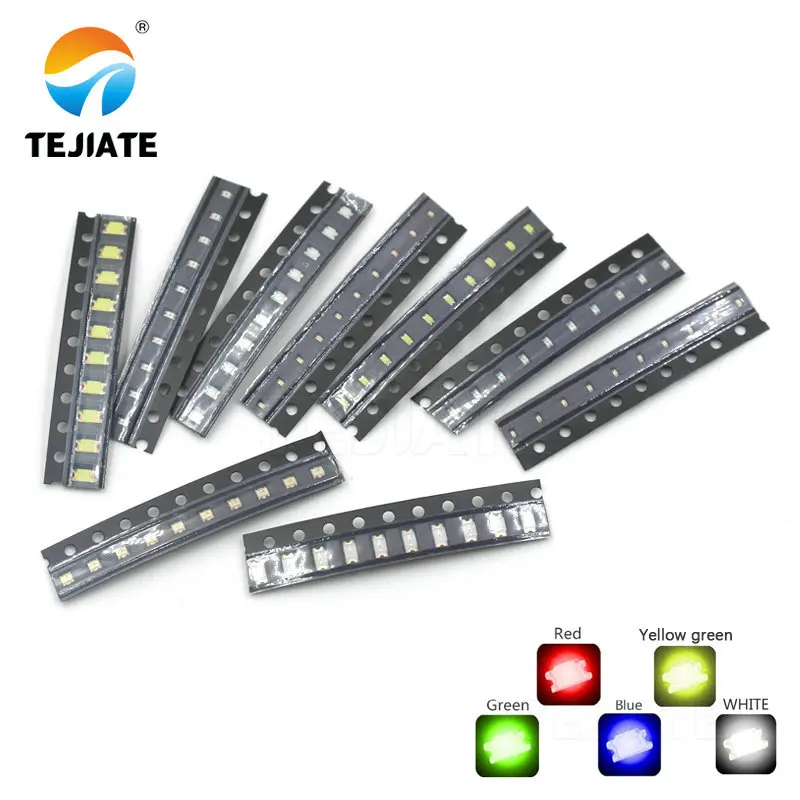 100 шт. 0402 0603 0805 1206 smd светодиоды красный желтый зеленый Белый Синий Оранжевый