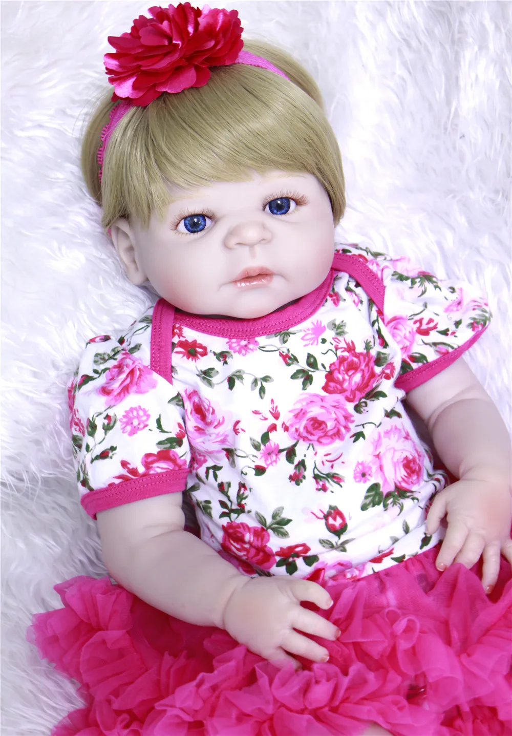 DollMai блонд волосы куклы reborn Младенцы 2" Полное Тело силиконовые куклы reborn-baby для детей подарок bebes reborn девушка boneca