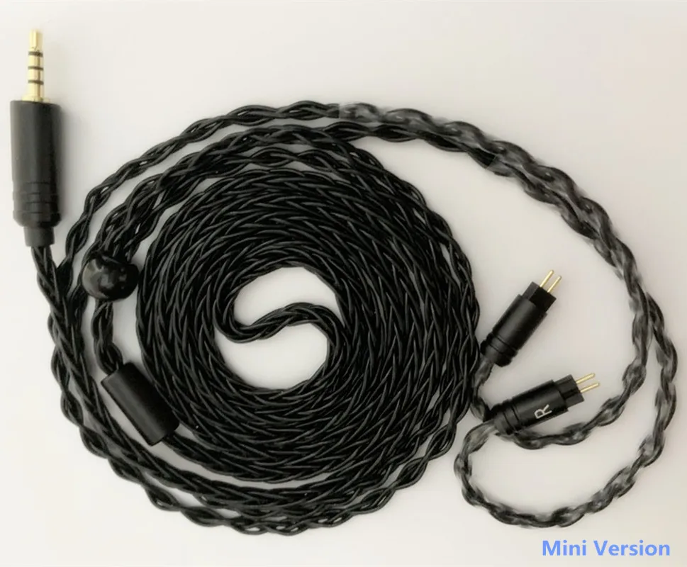 

New 8 core silver plated black upgrade cable 3.5/2.5/4.4mm headphone cable with MMCX/2Pin AS10 BA10 T2 ZSN ZST TFZ ED4 King