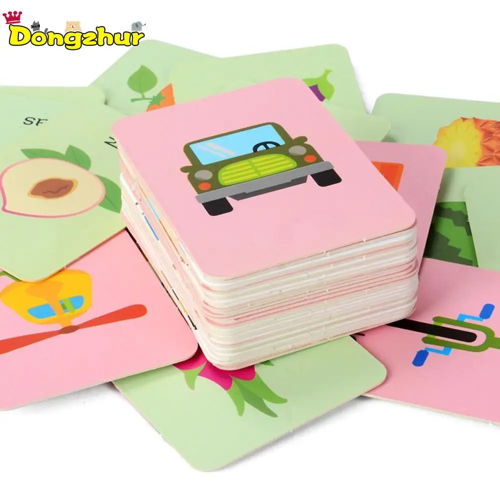 

Baby Enlightenment Early educational toys Cognitive Card Fruits/Animals/Traffic 3D Cards Montessori Materials English Games Kids