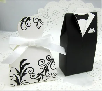 

Free shipping wedding dress favor candy boxes wedding party favor gift box chocolate box bride and groom candy box 4000pcs/lot
