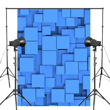 

5x7ft Abstract 3D Light Blue Photography Backdrop Artistic Cube World Background Art Photo Studio Photography Background wall