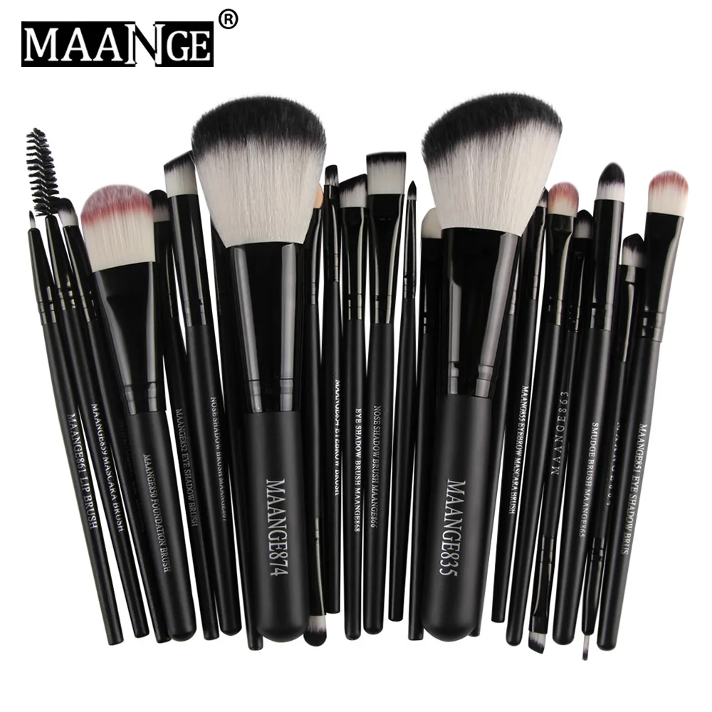 Maange برو 22 قطع ماكياج التجميل فرشاة مجموعة أحمر الخدود ظلال العيون الحاجب الشفاه بودرة المكياج فرشاة التجميل أساسيات