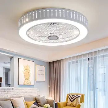 Modern Ceiling Fan Lights Dining Room Bedroom Living Remote Control Fan Lamps Invisible Ceiling Lights Fan Lighting Small Office