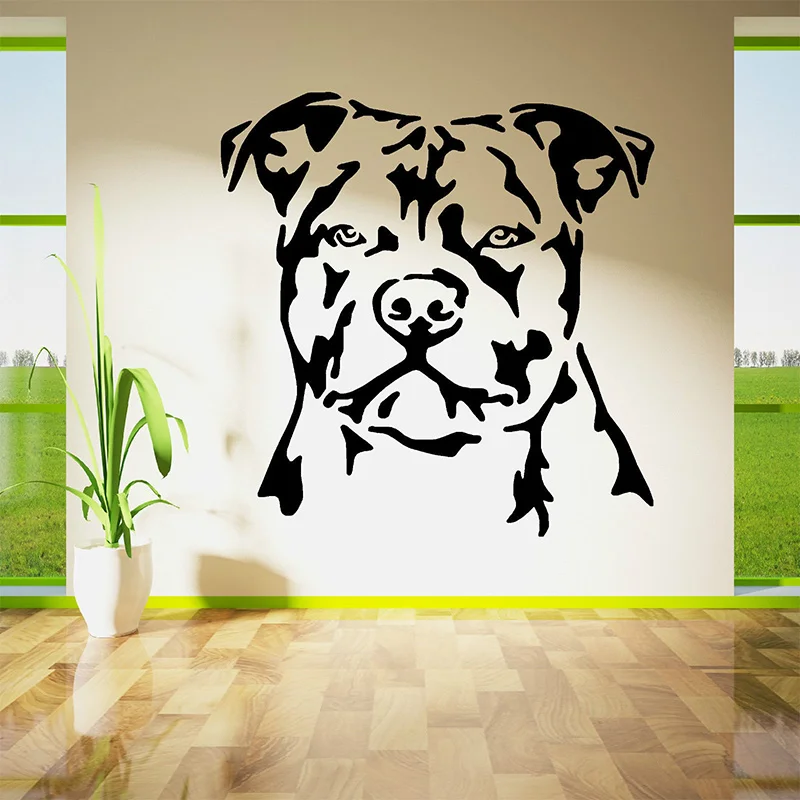 Stafter Bull Terrier Dog Vinyl Wall Art Sticker Decalcomania Da Parete Rimovibile Home Decor