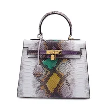 P126 European style spring and summer fashion Genuine leather handbag shoulder bag Serpentine Women Leather handbag