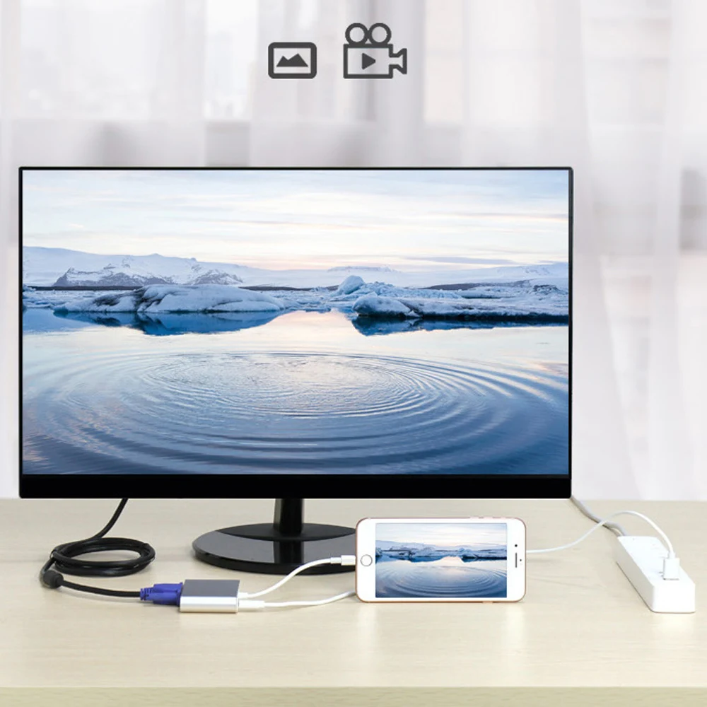 Для Lightning-HDMI VGA Аудио ТВ AV Кабель-адаптер с USB линией и av-кабелем для iPhone8 7 Plus 6 6S iPad