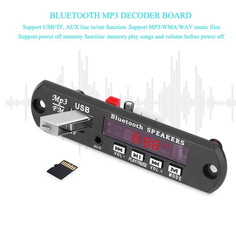 Onever беспроводной Bluetooth fm-передатчик автомобильный комплект плеер 12 в MP3 WMA декодер плата аудио модуль USB TF радио Bluetooth колонки