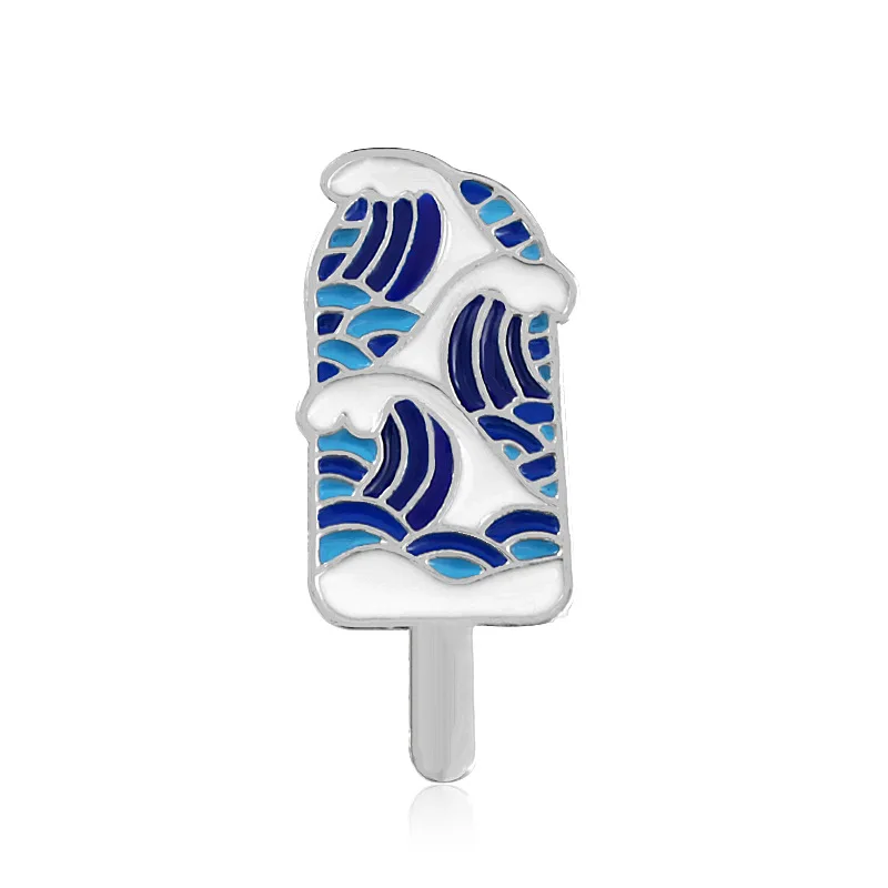 Серия морской волны Брошь синий кит мороженое зонтик волна Айсберг Броши для женщин мультфильм Эмаль Булавка шляпа джинсовый значок ювелирные изделия
