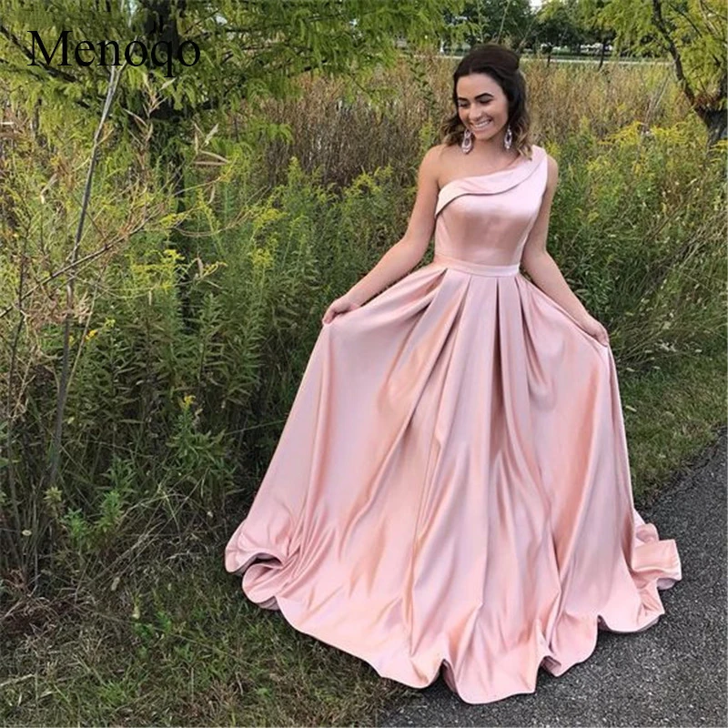 Sexy One Shoulder Blue Bridesmaid Dress 2018 Long Floor Length Wedding Party Dress Cheap Plus Size Women Vestido de festa longo (4)-