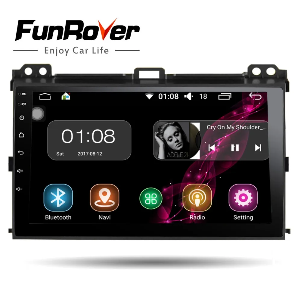 

Funrover Android8.0 2 din car dvd Player for Toyota Prado 120 Land Cruiser 2004 2005 2006 2007 2008 2009 radio gps navigation BT