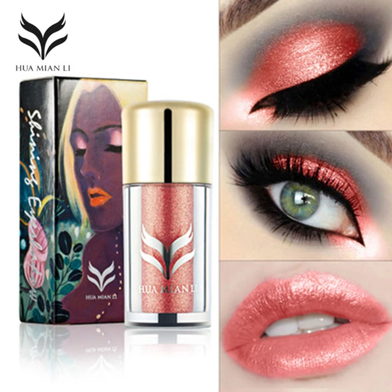 

HUAMIANLI Glitter Shimmer Eye Shadow Powder Eyeshadow Eyes Makeup Waterproof Long Lasting Eyeshadow Pigment Charming Cosmetics