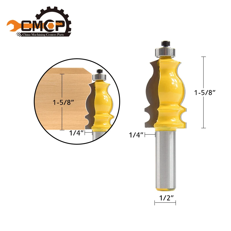 

CMCP! 1pc 1/2*1-5/8'' Woodruff Keyseat Milling Cutters Wood Trimming Knives Router Bit Ogee Chisel Cutters