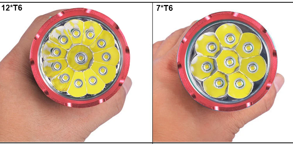 Светодиодный тактический фонарь 7* T6/12* T6 с подсветкой 15000 люменов может быть напрямую заряжен фонарь наружного освещения
