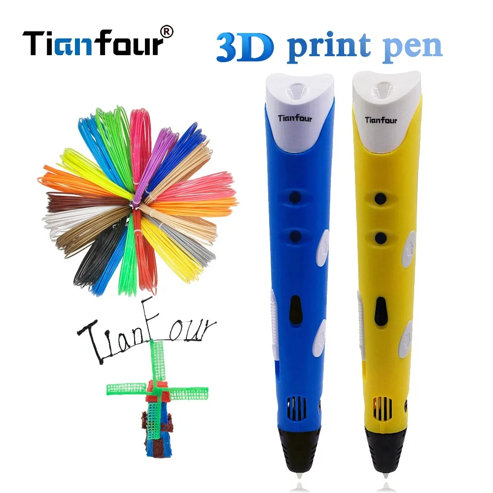 

Tianfour Model 3D Printer Pen With 100m 1.75mm ABS Filaments 3D Printing Pen 3d model Original Design for kids Christmas Gift