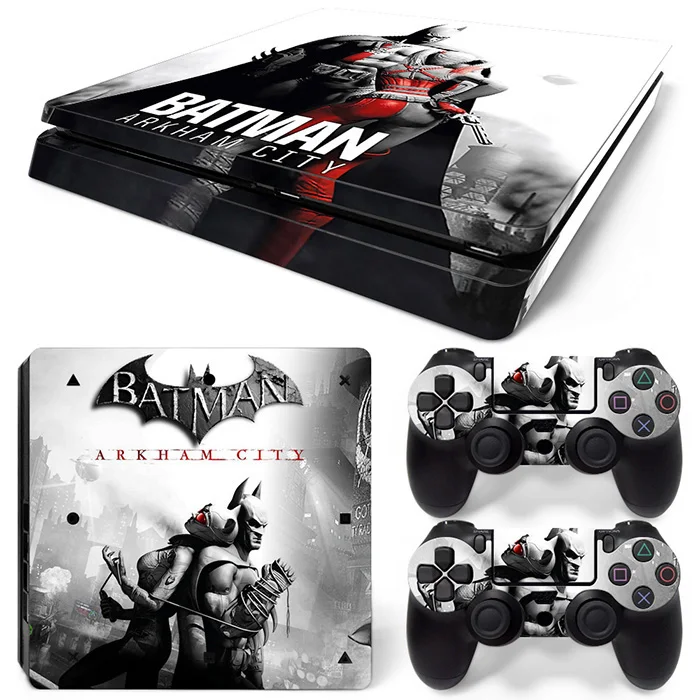 

Protective Batman ARKHAM Game Vinyl Skin Stickers For Playstation 4 PS4 Slim Console Cover Decals For PS4 Controllers