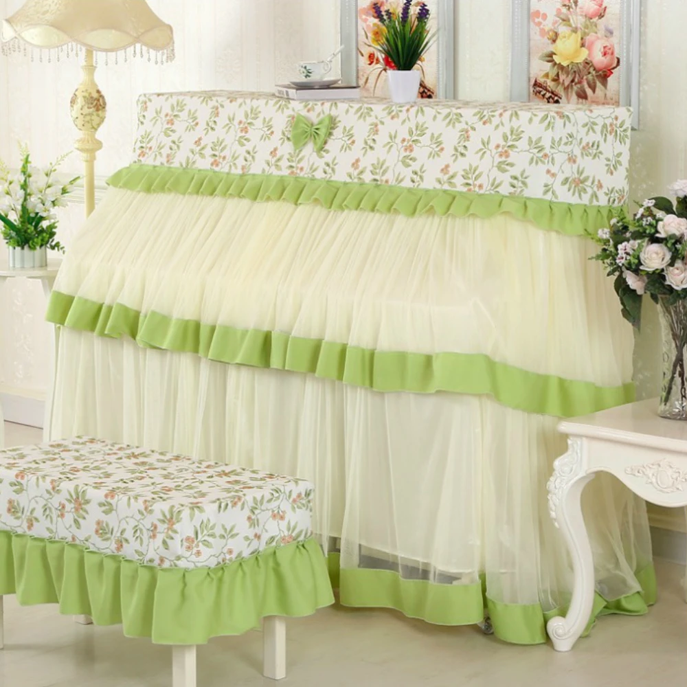 

Anti-dust Cotton Lace Piano Cover Accessory 360 Full Protection Green with Size 153 x 33 x 120 cm Free Shipping