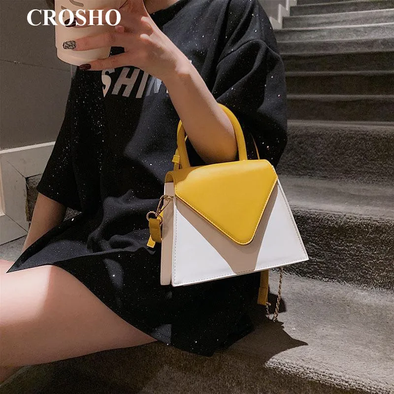 

CROSHO Hand Small Bag Women's Fashion Single Shoulder Bag High Quality Cross Body Bag Panelled