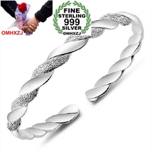 OMHXZJ,, ювелирные изделия, геометрические, любовь, переплетение, женская мода, kpop, звезда, хорошее серебро 999 пробы, браслеты SZ07, регулируемые