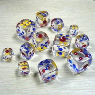 

Free shipping 6-sided dice 24mm Grade transparent acrylic dice for boardgame dice and cardgame and other games accessories