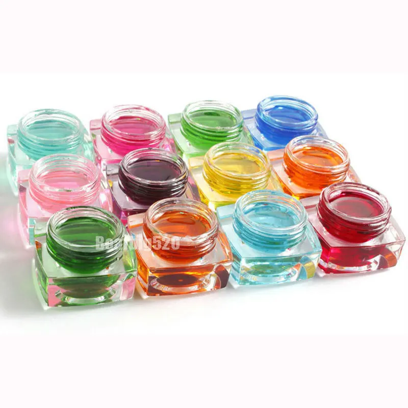 Великолепная 12 цветов Цветная глазурь для УФ-геля, стеклянная Гель Дизайн ногтей DIY маникюр инструменты для наращивания ногтей