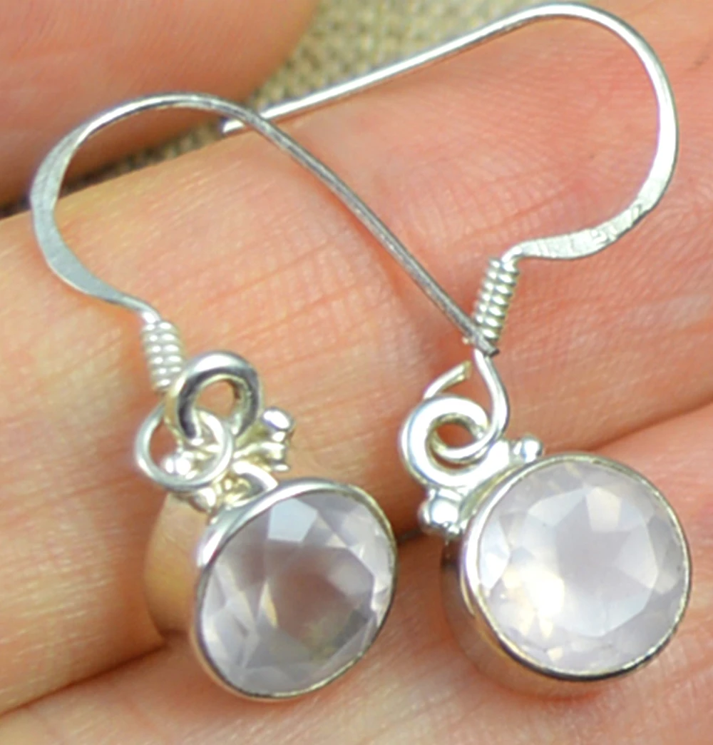 Серьги LoveGem из настоящего розового кварца серебро 925 пробы 34 3 мм KE0085 | Украшения и