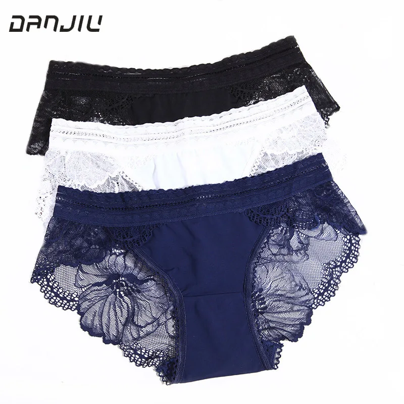 Delicate Lace Sexy Hollow Flower Women Panties Low Waist Transparent