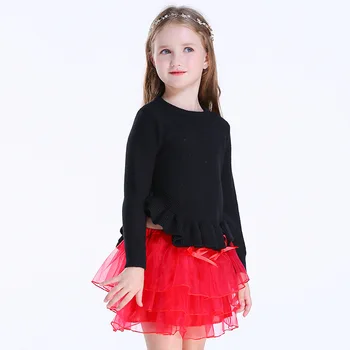 

Children's Tops+skirt 2pcs Sets 2019 Spring Autumn Girls Clothes Sweaters Long Sleeve Knitted Tops Kids Performance Clothing