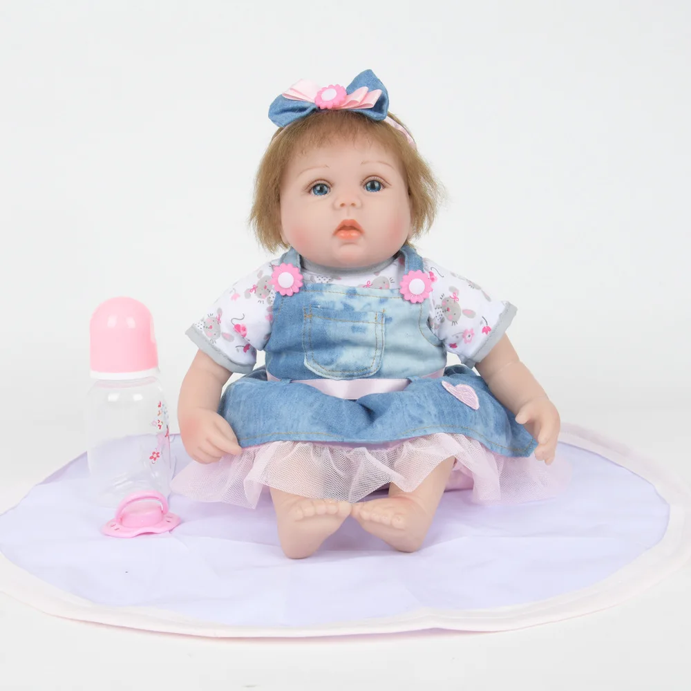 

45cm Lifelike Full Silicone Baby Reborn Dolls Bebe Soft Vinyl Doll Toys for Children Girls Christmas Birthday Gift