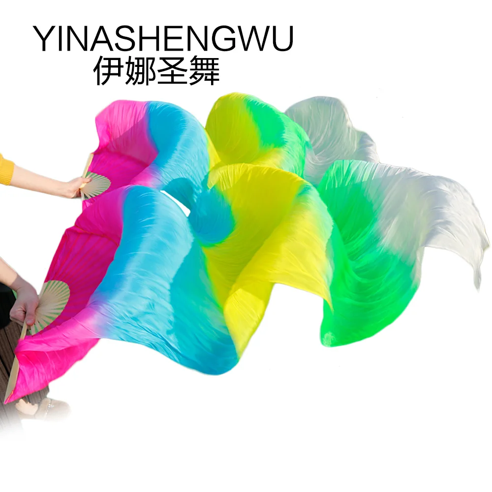 

Belly Dance Fans New Arrivals Stage Performance Dance Fans 100% Silk Veils Colored Women Belly Dance Fan Veils (2pcs)