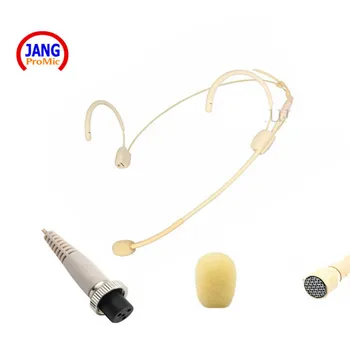 

Professional Beige Headset Condenser Microphone Conference Microfone for Mini XLR 4pin Out plug Mi Pro Wireless Transmitter
