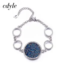 Cdyle Украшенные браслеты из кристаллов женский браслет для женщин браслет Бижутерия Элегантный черный белый