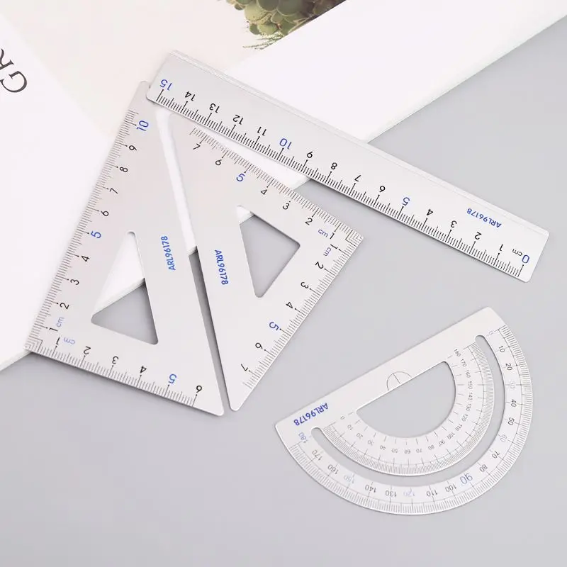 Buy 4Pcs Drawing Ruler School Supplies Set Square