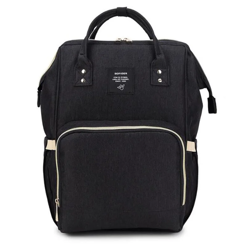 Модная сумка для подгузников для мам, Большая вместительная сумка для детей, рюкзак для путешествий, сумка для ухода за ребенком - Цвет: Black