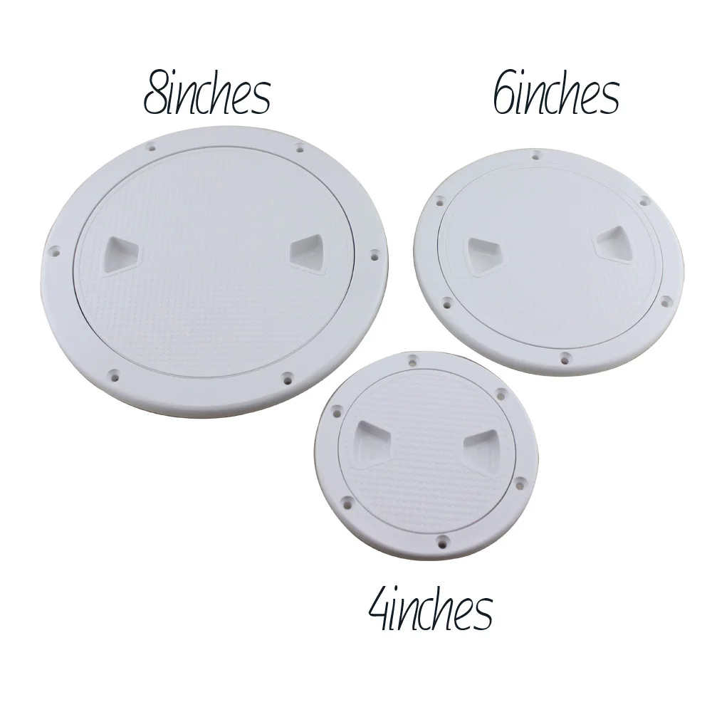 

Marine ABS Deck Inspection Access Hatch Cover Boat Anti-corrosive Screw Out White Round Plate 4" 6" 8"