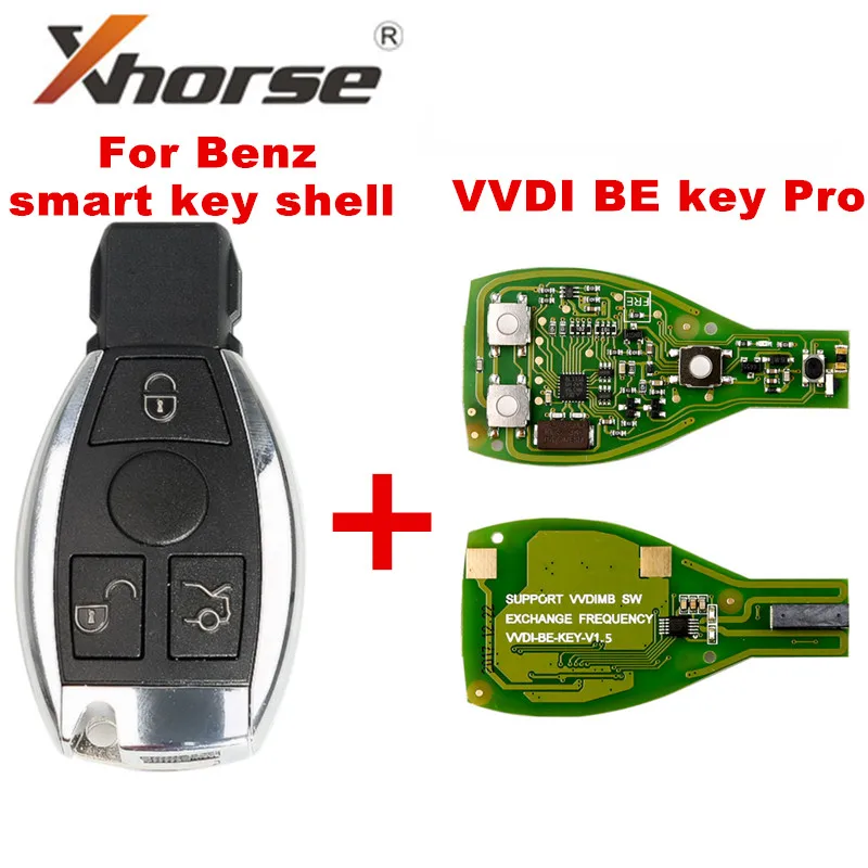 Смарт ключ оболочки 3 кнопки для Mercedes Benz сборка с XHORSE VVDI BE Key pro улучшенная версия