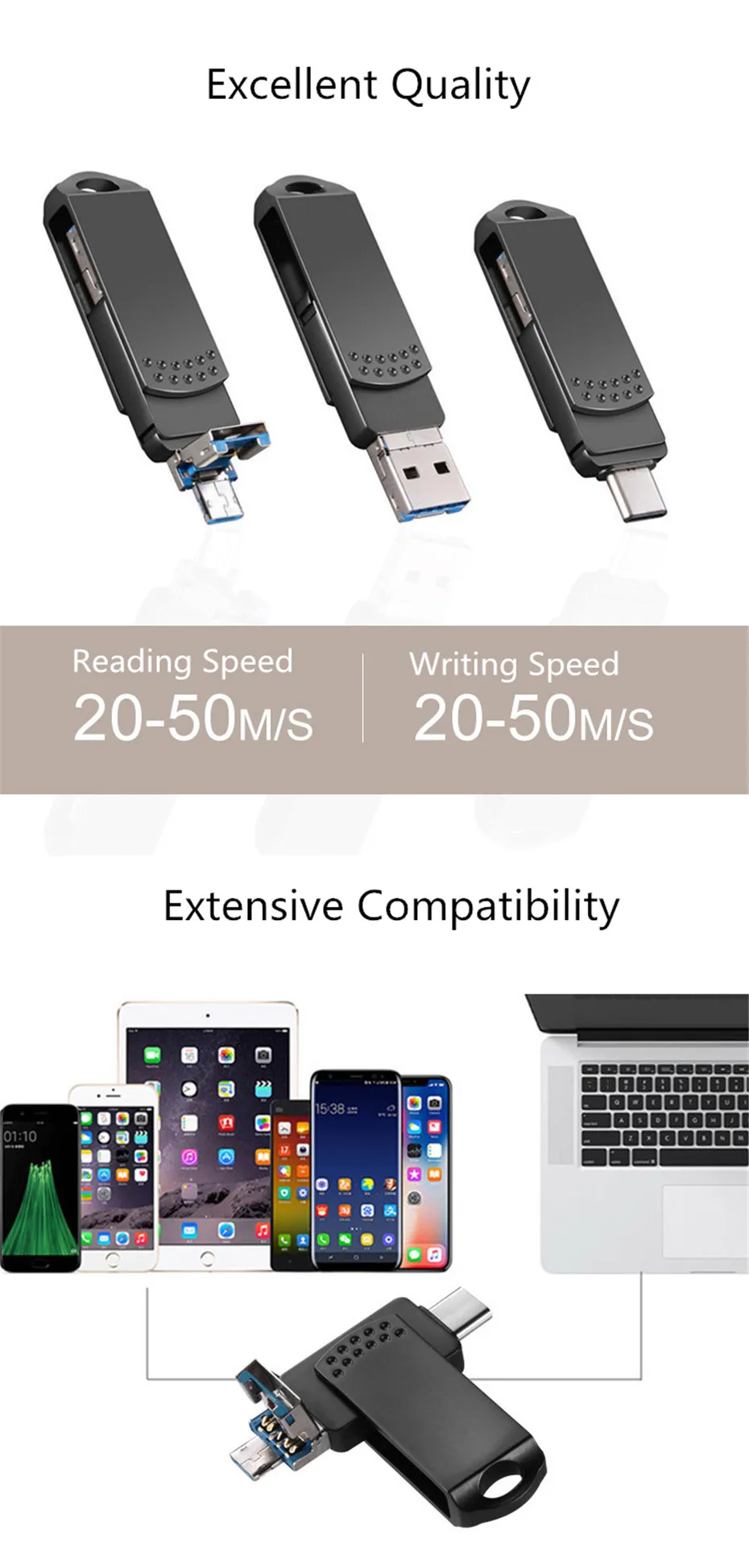 EAGET OTG USB флеш-накопитель 32 ГБ/64 Гб/128 ГБ Флешка USB 3,0 металлическая ручка-накопитель 64 Гб ключ USB флеш-карта памяти для телефона Android