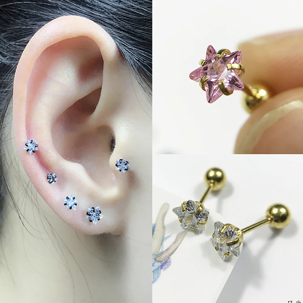 Acero Inoxidable 10mm Cubic Zirconia Barbell tapones para los oídos perforaciones en el hombre mujer Oreja Aretes